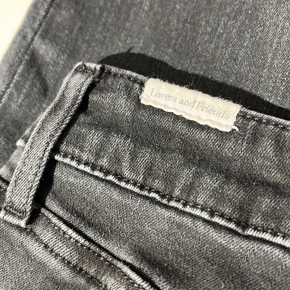 Lovers and Friends Mason Hi-Rise Skinny black sz 24 open knee denim jeans - Picture 7 of 10